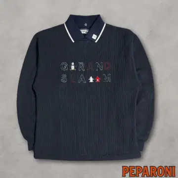 먼싱웨어 GRAND SLAM 자수 스웨터 네이비 골프 새상품급