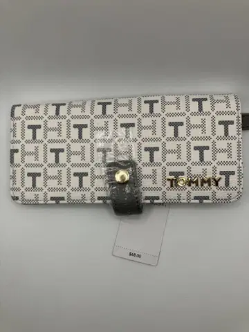 TOMMY T 로고 패턴 장지갑