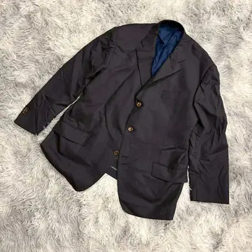 도멜 정장 자켓 영국제 울 블랙 긴팔 노치드 라펠 (XL)