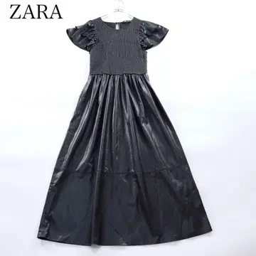ZARA 자라 인조 가죽 블랙 원피스 반팔 여성용