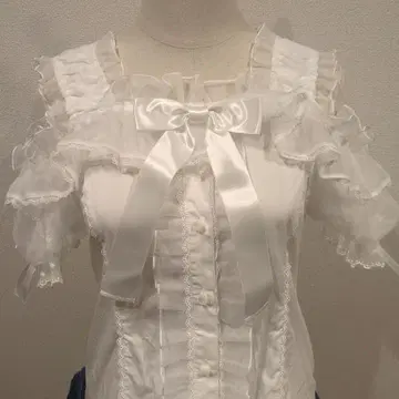 프릴 시스루 오프숄더 블라우스 시로