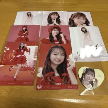 타키와키 쇼코 브로마이드 캔뱃지 자필 사인