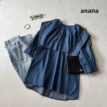 7288 anana 아나나 빅 옷깃 데님 블라우스