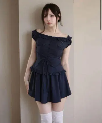 andmary Matilda frill set up navy 앤드 마리