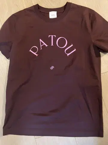 PATOU 로고 티셔츠 다크 브라운