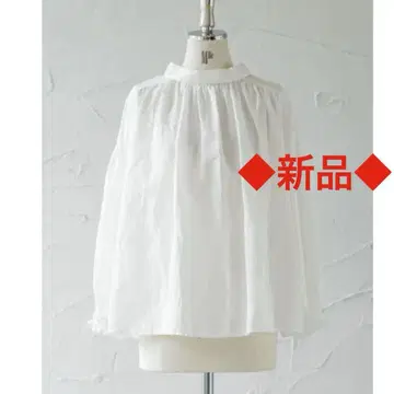 새상품 Gauze# 린넨 앤티크 2WAY 개더 블라우스 네스트로브