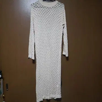 AUNT MARIE 아이보리 레이스 니트 롱 원피스