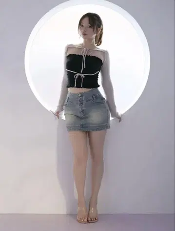 제니 데님 미니 스커트
