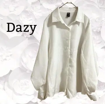 데이지 'Dazy' 볼륨 슬리브 셔츠/블라우스 [F] 화이트/흰색 무지