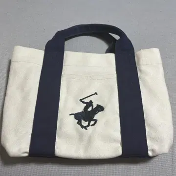 폴로 랄프 로렌 토트백 아이보리/네이비