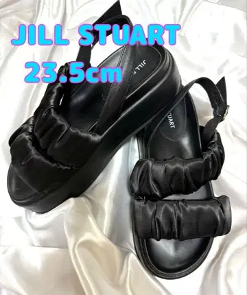 JILL STUART 블랙 스트랩 샌들 23.5cm M 통굽