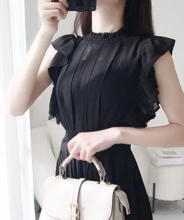 mily bilet 플리츠 시어 프릴 원피스 XL