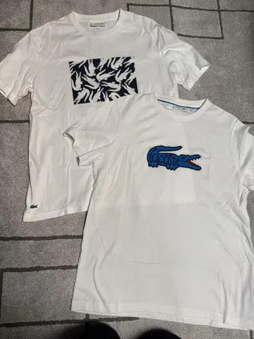Lacoste 남성용 화이트 티셔츠 2장 세트