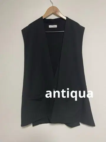안티카 패턴 토르소 베스트 슬릿 블랙
