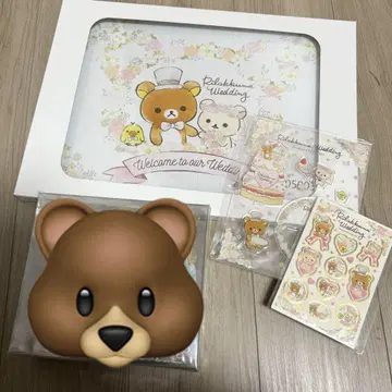 리락쿠마 웰컴 보드 케이크 토퍼 아크릴 스탠드 씰 웨딩