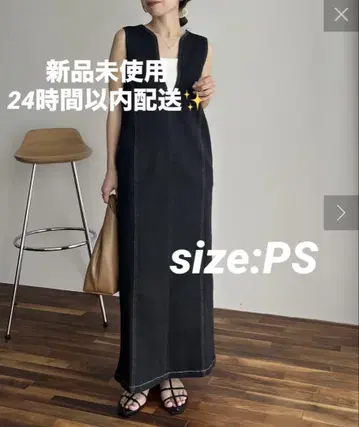 CAPRICIEUX LE'MAGE 새상품 I 라인 데님 원피스 PS 블랙
