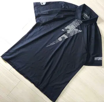 HYDROGEN 블랙 피케 셔츠 번개 디자인 블랙 XL 골프