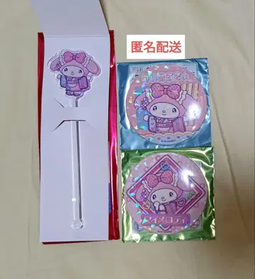 마이멜로디 아크릴 마들러 & 캔뱃지 2종 네오나츠 마츠리 퓨로