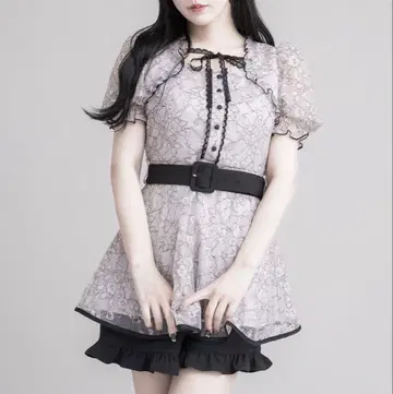 pium 레이스 케이프 프릴 셋업