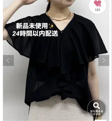 새상품 Loungedress 보일 프릴 블라우스 라운지 드레스 블랙