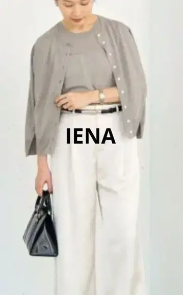 이에나 IENA 프렌치 린넨 7부 소매 가디건