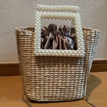 베이지 바스켓백 펄 핸들 자라 ZARA