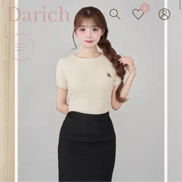 D 베어 케이블 니트 탑 WHT 다리치