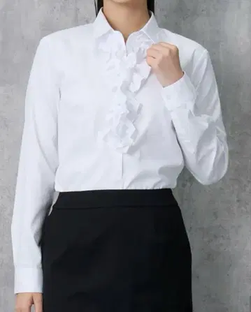 하루야마 긴팔 블라우스 스키퍼 리본 프릴 포함