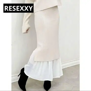 RESEXXY 리젝시 시어 도킹 니트 스커트 튤 프릴