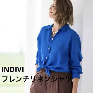 INDIVI 프렌치 린넨 셔츠