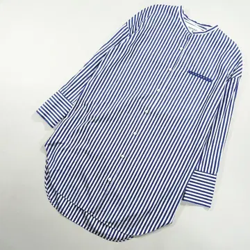 새상품급.THE SHINZONE 블루 스트라이프 롱 셔츠 원피스