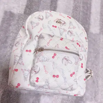 LIZLISA 토끼 체리 패턴 백팩