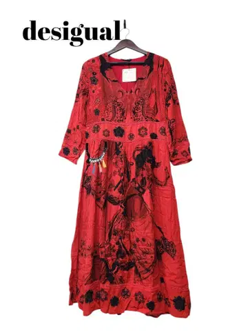 79335 desigual 택 포함 단 레이 착용 롱 원피스