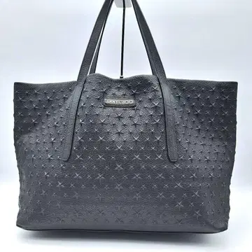JIMMY CHOO 핌리코 스타 엠보싱 토트백 대용량 블랙