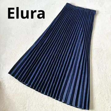 엘루라 elura 데님 스커트 플리츠 S 코튼 롱