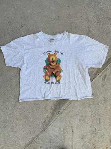 Fruit of the Loom 티셔츠 90s 싱글 스티치 짧은 기장
