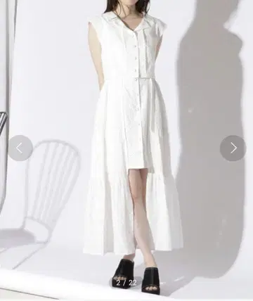 레이디 아젤 코튼 아일렛 레이스 셋업