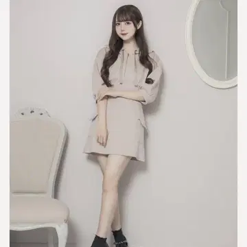 pium 스터드 포켓 맨투맨 원피스