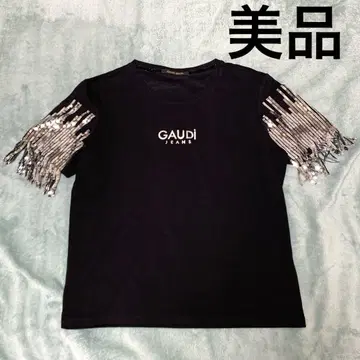 새상품급 가우디 GAUDI 스팽글 로고 프린트 티셔츠