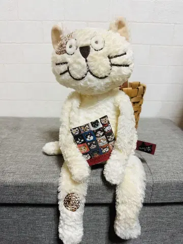 맨해트너즈 봉제 인형 구타쿠타 고양이 S 화이트 택 포함 새상품급