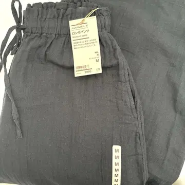 새상품 MUJI 부드러운 거즈 롱 팬츠 M 블랙
