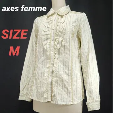axes femme 엑시즈팜 블라우스 프릴 스트라이프 M