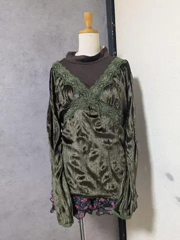 페어리 그런지 y2k 발레 코어 헤이세이 모리 걸 레이스 상의