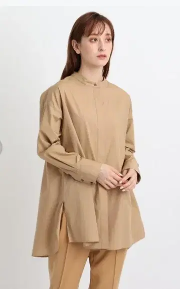 인디비 밴드 카라 블라우스 브라운