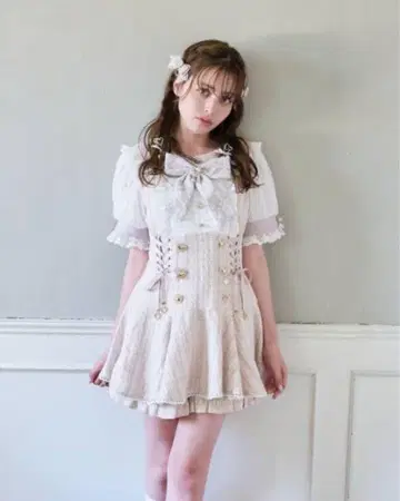 리즈리사 lizlisa 메시지 리본 트위드 셋업 반팔