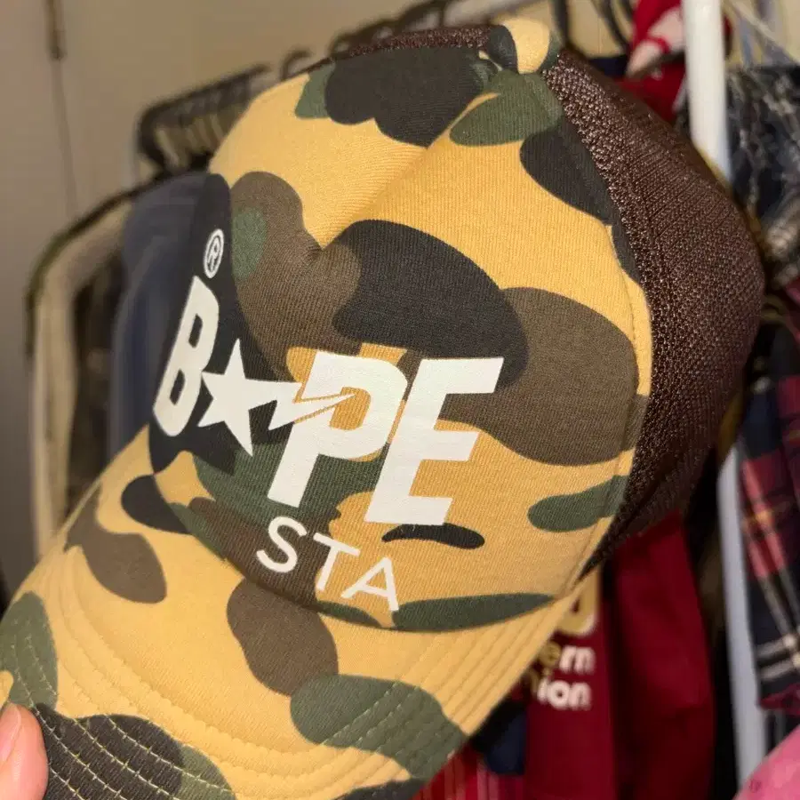 BAPE 베이프 Bape Bape Sta Yellow Mesh Cap Ball Cap Hat on