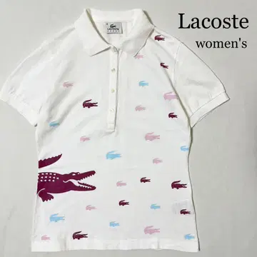 Lacoste 라코스테 악어 패턴 디자인 피케 셔츠 여성용 화이트