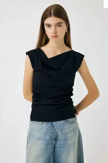 MOUSSY COWL NECK N/S 상의 블랙