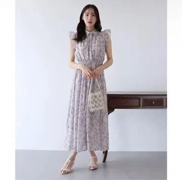 BLUEEAST 플라워 프린트 프릴 원피스
