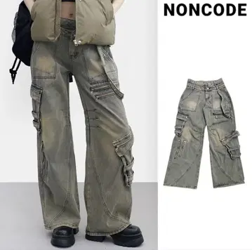 NONCODE 올리브 그린 카고 팬츠